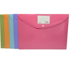 SOBRE PLASTICO C/BROCHE OFICIO PASTEL